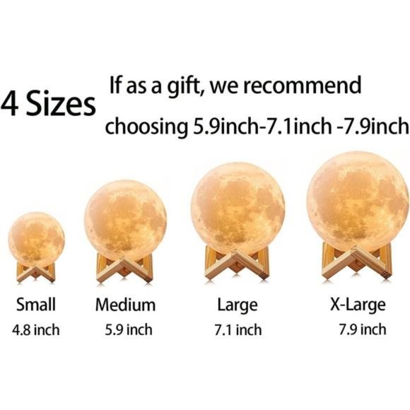 Easter Gifts for Teens Girls Boys Kids Adults, Moon Lamp for Adults Kids 2023 - Picture 3 of 6